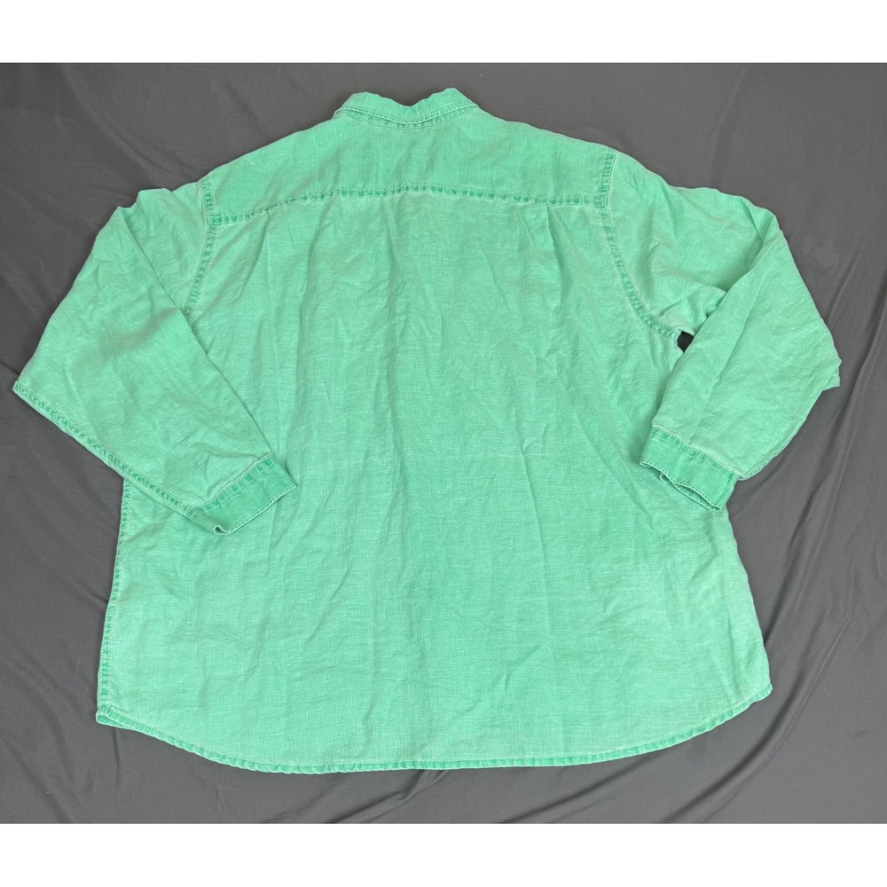 Tommy Bahama Relax Mens XXL Green 100% Linen Long Sleeve Button Up Shirt‎ - Picture 11 of 16